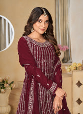 Superb Looking Salwar Suit in Maroon